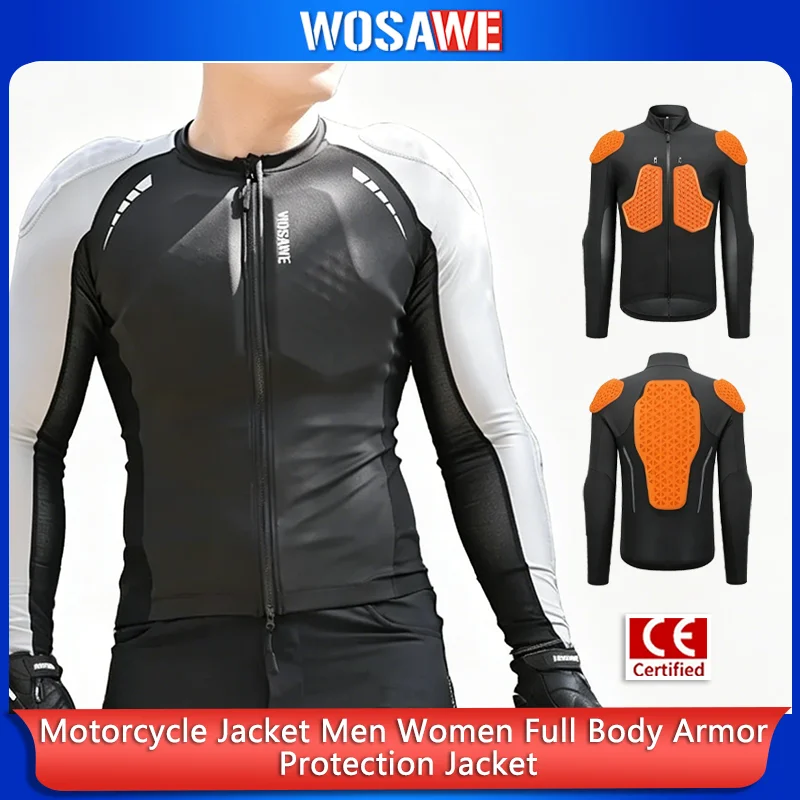 

WOSAWE Motorcycle Jacket Men Women Full Body Armor Protection Jacket Motocross Racing Clothing Suit Moto Riding Protector Jacket