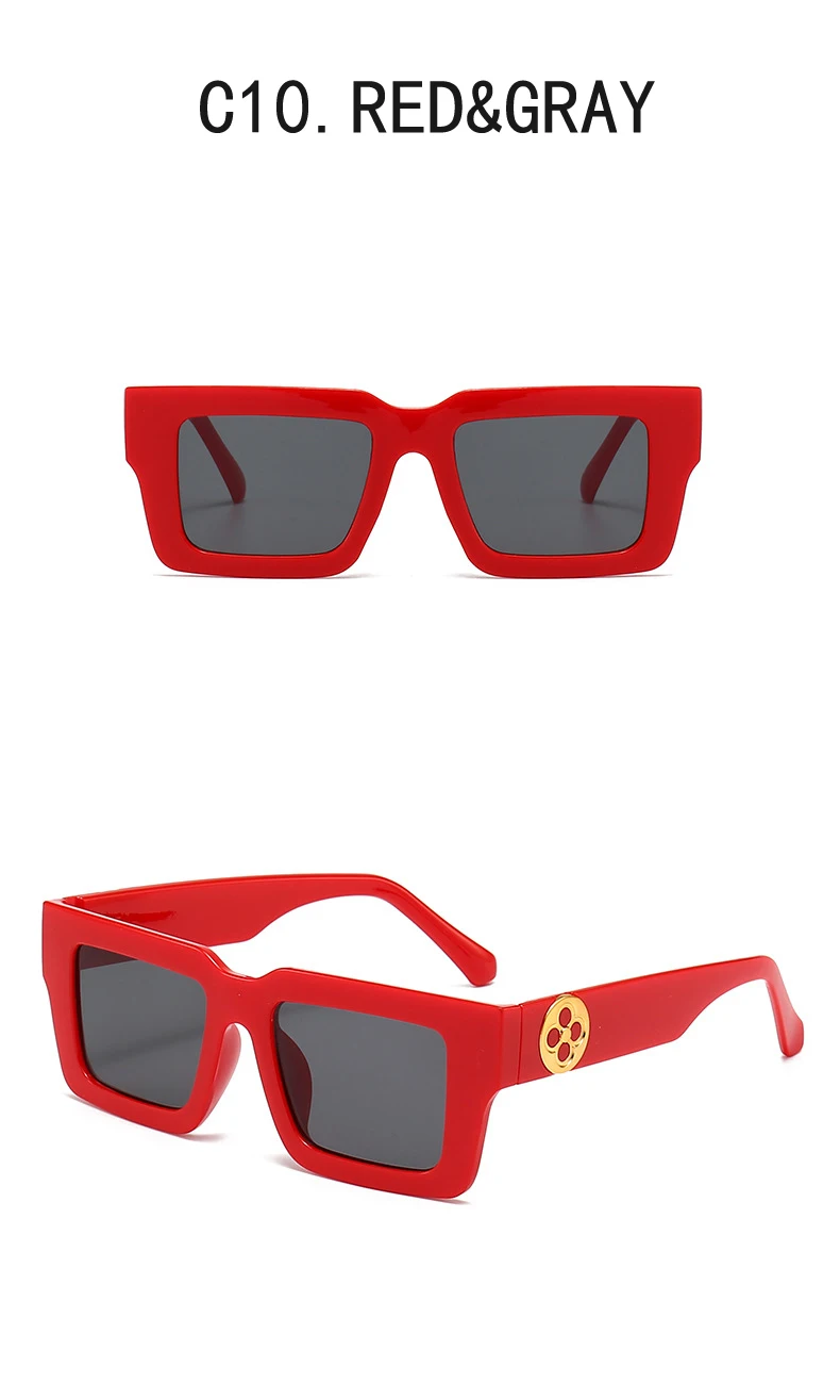 Neue Retro Quadrat Sonnenbrille Für Frauen Männer Blume Dekoration Mode Damen Sonnenbrille Ins Heißer Schattierung Brillen UV400 – Detail 9
