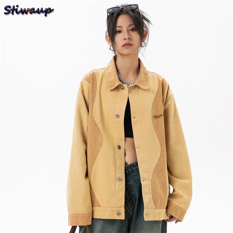 

100 Cotton Bomber Jackets for Woman Clothing Patchwork Fashion Elegant Coats Woman 2024 Women's Demi-season Denim Jacket Lady