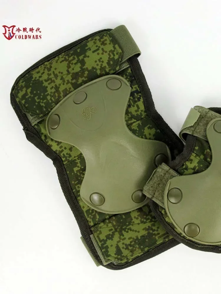 Reproducción de equipos de protección tácticos para fanáticos militares rusos, un par de rodilleras y coderas de camuflaje para hombres pequeños y verdes