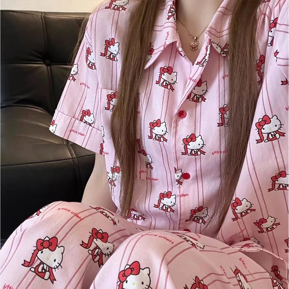 Set Piyama Hello Kitty Pink 20 - Summer Clothing Girl ulasan dan harga