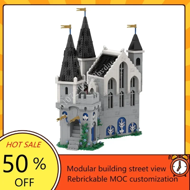 

2492 шт., замок белого дракона, модульная головоломка MOC на заказ, креативная модель с видом на улицу, сделай сам, архитектура, сборка, развивающая игрушка Gif