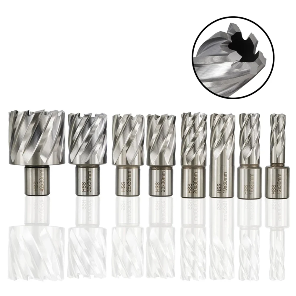 

Annular Cutter HSS Metal Core Drill Bit Hollow Drill Bit Hole Opener 12-42mm High Speed Steel Flat Handle Hole Opener Power Tool