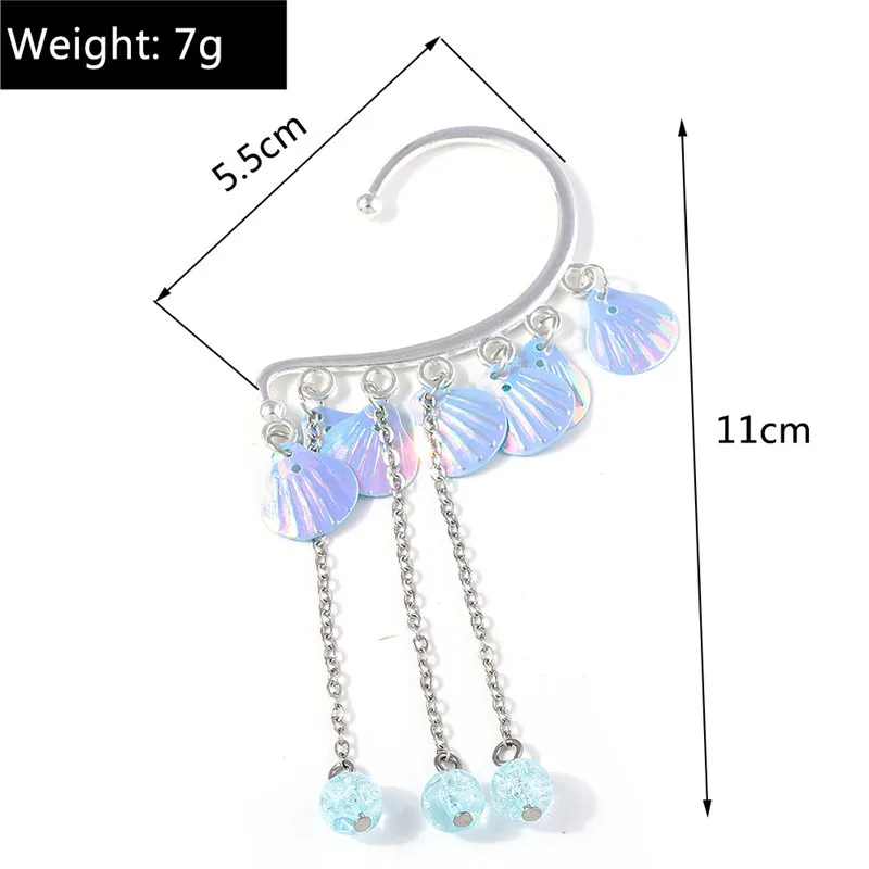Aihua 1pc Punk schwarz Kreuz Quaste Ohrringe Frauen Clip Ohr stecker Christian Gothic Hip Hop Schmuck Metall kette Ohrring Ohrring – Detail 35