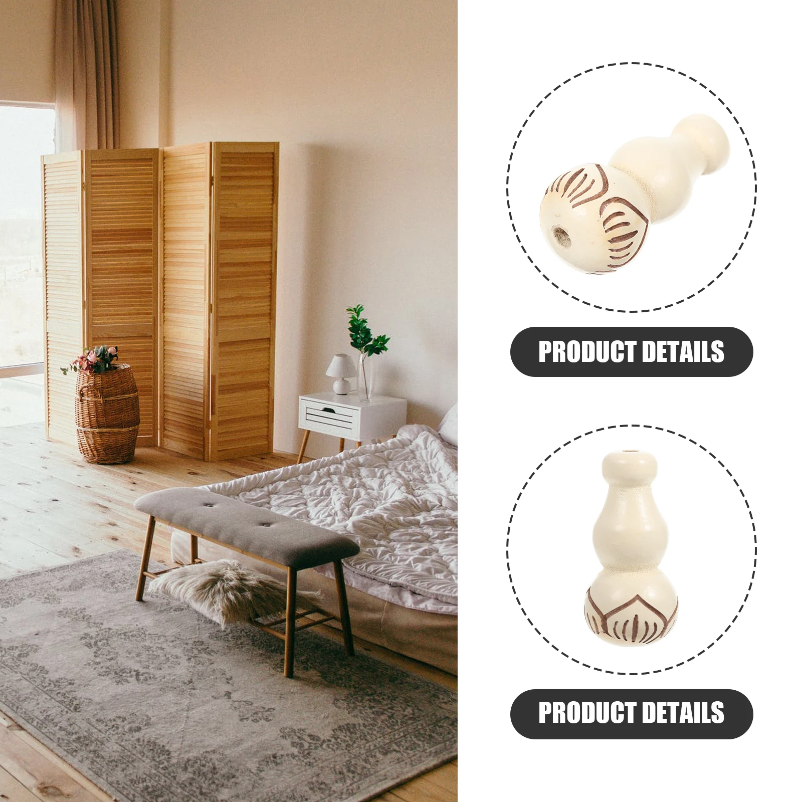 

200 Pcs Gourd Bead Curtain Accessories Wood Decorative Accessory Beaded Curtains Home Décor Products Diy Door