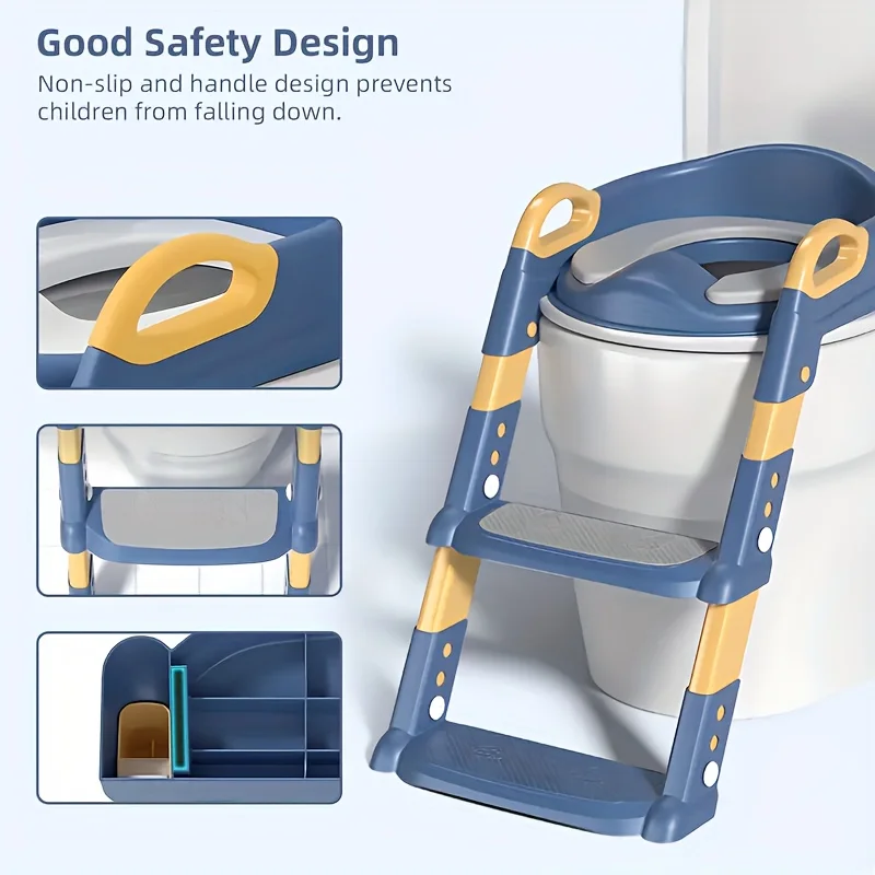 

2 In 1 Stackable Toilet Step Stool Stable Non Slip Toddler Potty Training S tool Lightweight Portable Wide Non Slip Pedals