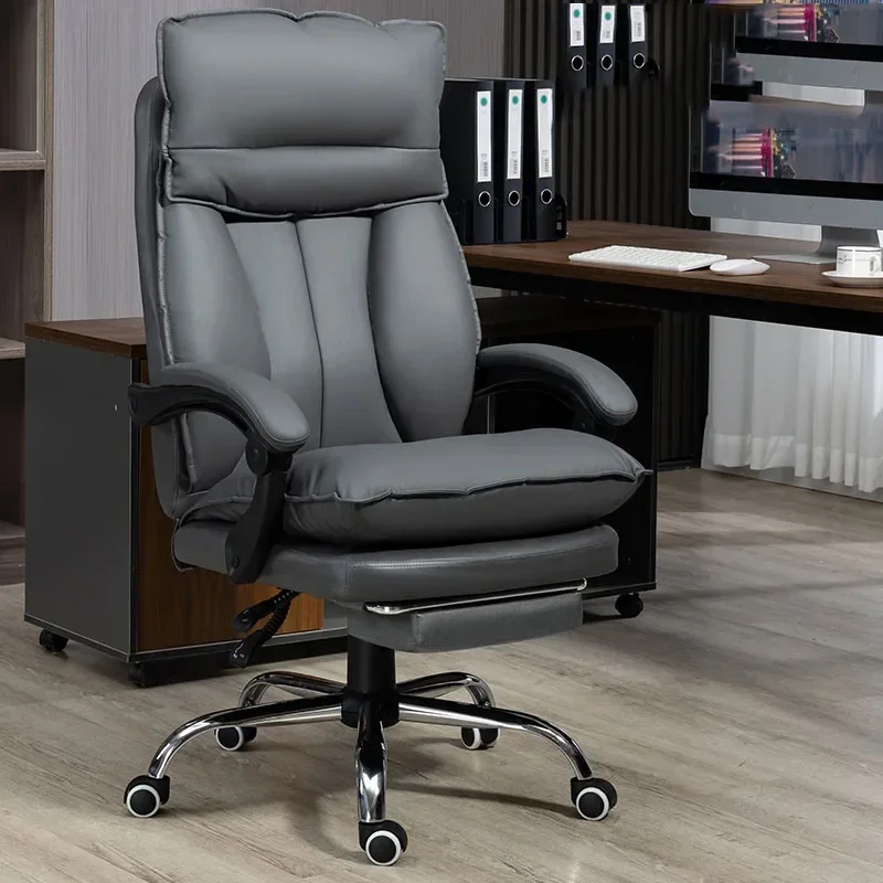 Executive Office Chair Leather Fix Swivel Massage Chair Design Headrest Handle Cadeira Para Computador Decoration Accessories