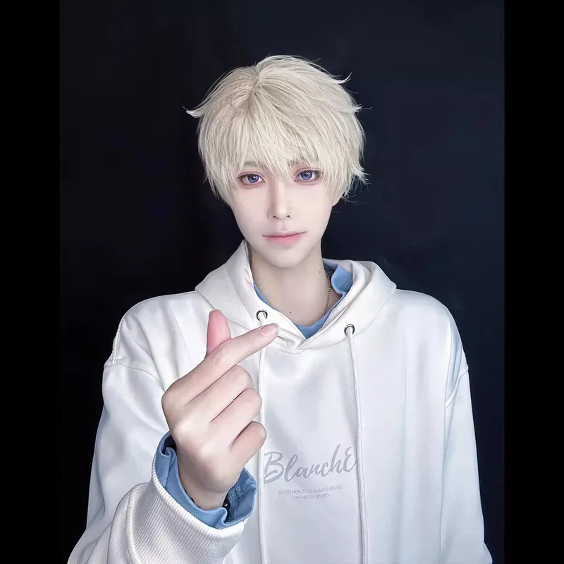 

Game Love and Deepspace Xavier Seiya cosplay costume Wig Casual hoodie Sweater Cosplay Wig Short Light Hair Heat Resistant Anime