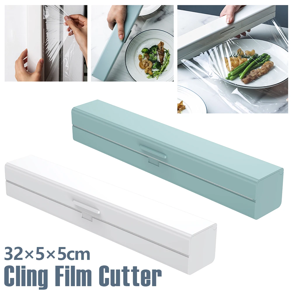 Cling Film Cutter Food Plastic Cling Wrap Dispensers Reusable Food Grade Kitchen Home Storage Accessories Foil Wrap Dispenser