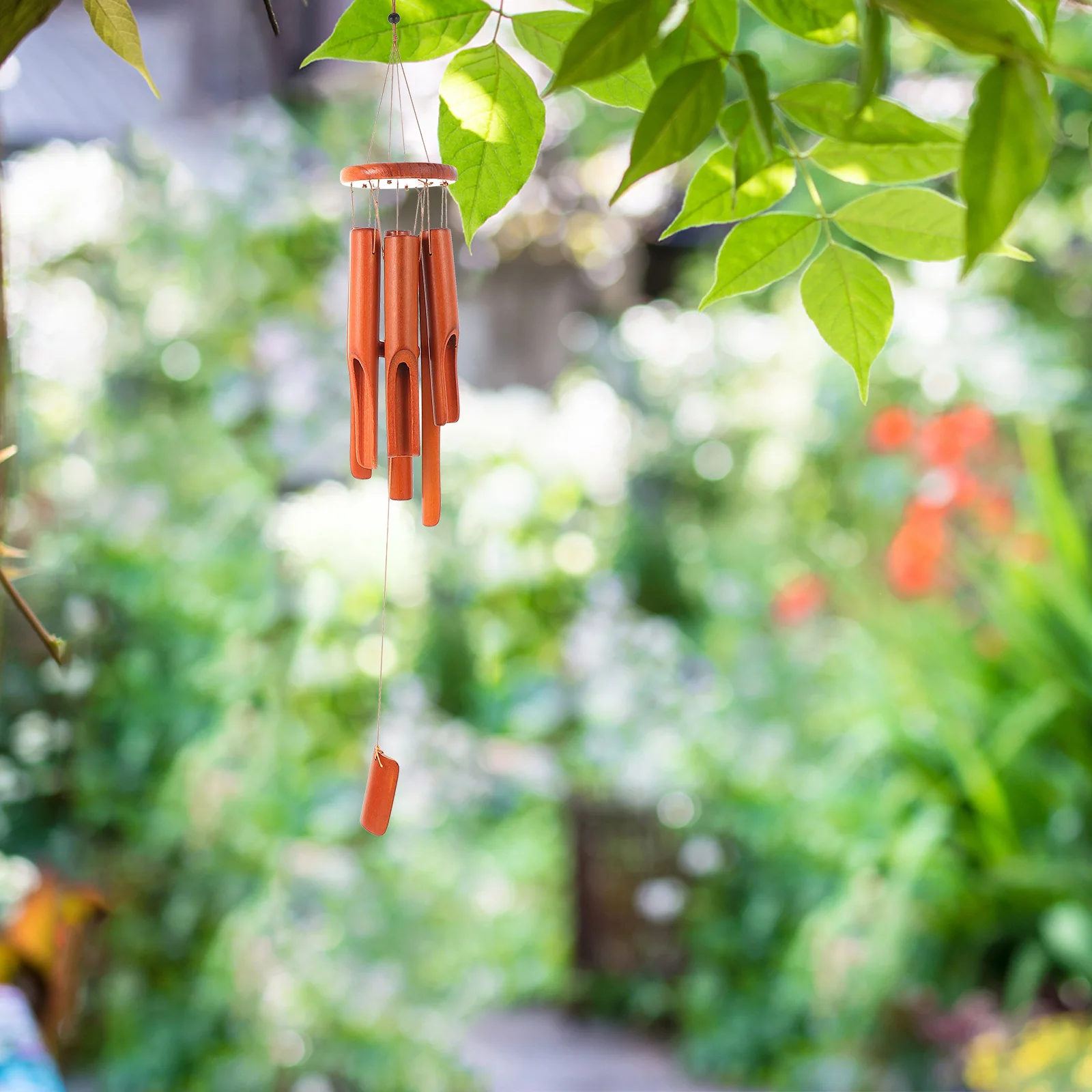 

1Pcs Bamboo Wind Bell Wooden Wind Chime Hanging Decoration Durable Soothing Sound Hanging Decor Light Tone