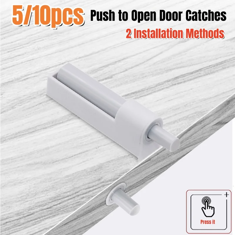 5/10pcs Surface/Concealed Kitchen Cabinet Push Open Door Latches Furniture Doors Catches Soft Quiet Close Closer Damper Buffers