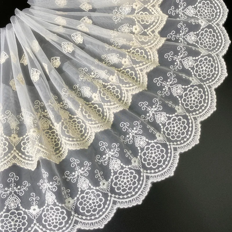 Mesh Cotton Lace Ribbon, Dress Decoration, DIY Garment Material, Needlework Sewing Accessories, 19Y, 20cm Width,139