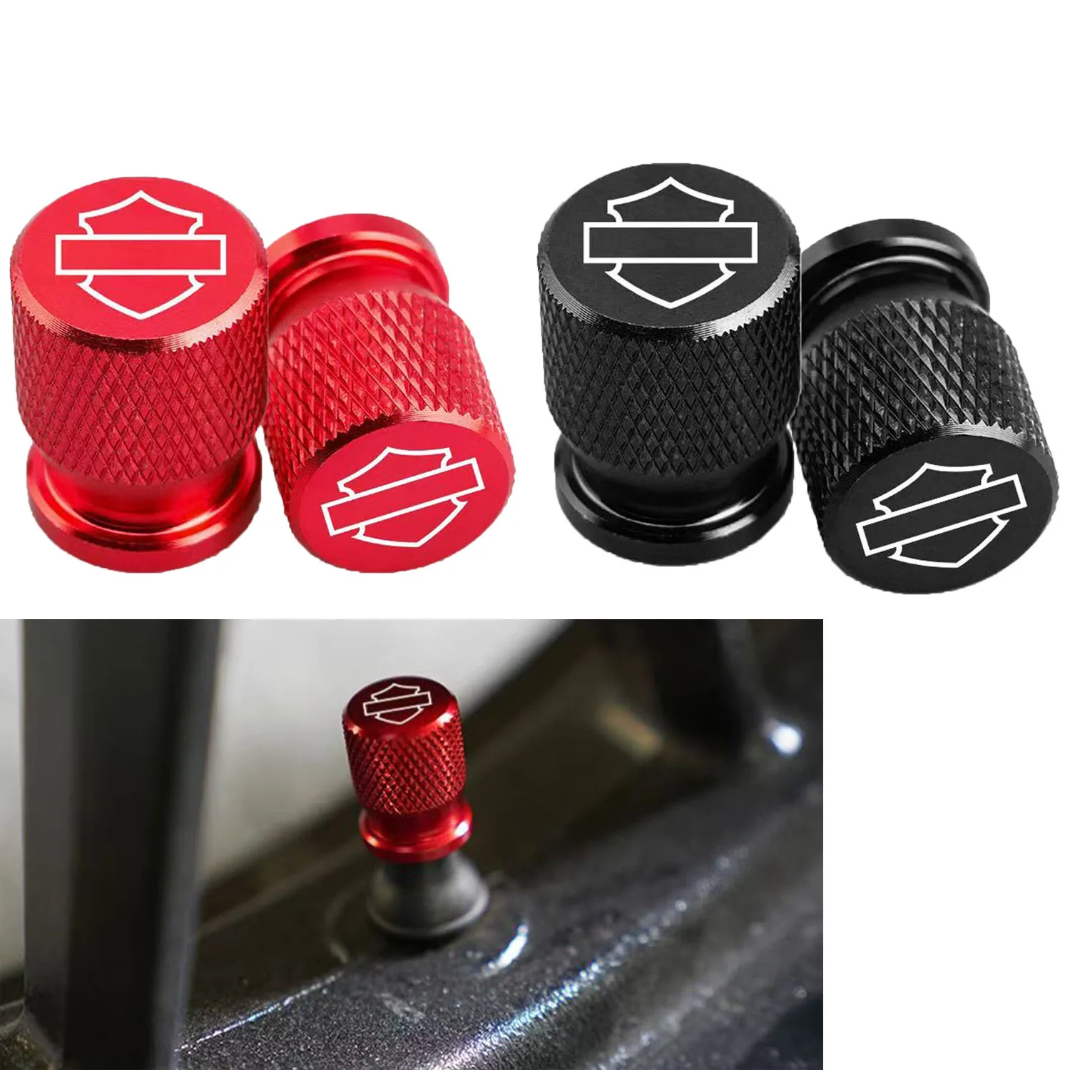 Motorcycle Car Wheel Tire Valve Caps Aluminum Alloy Air Stem Dust?Proof Cover For Harley Sportster Softail Touring Dyna Fat Boy