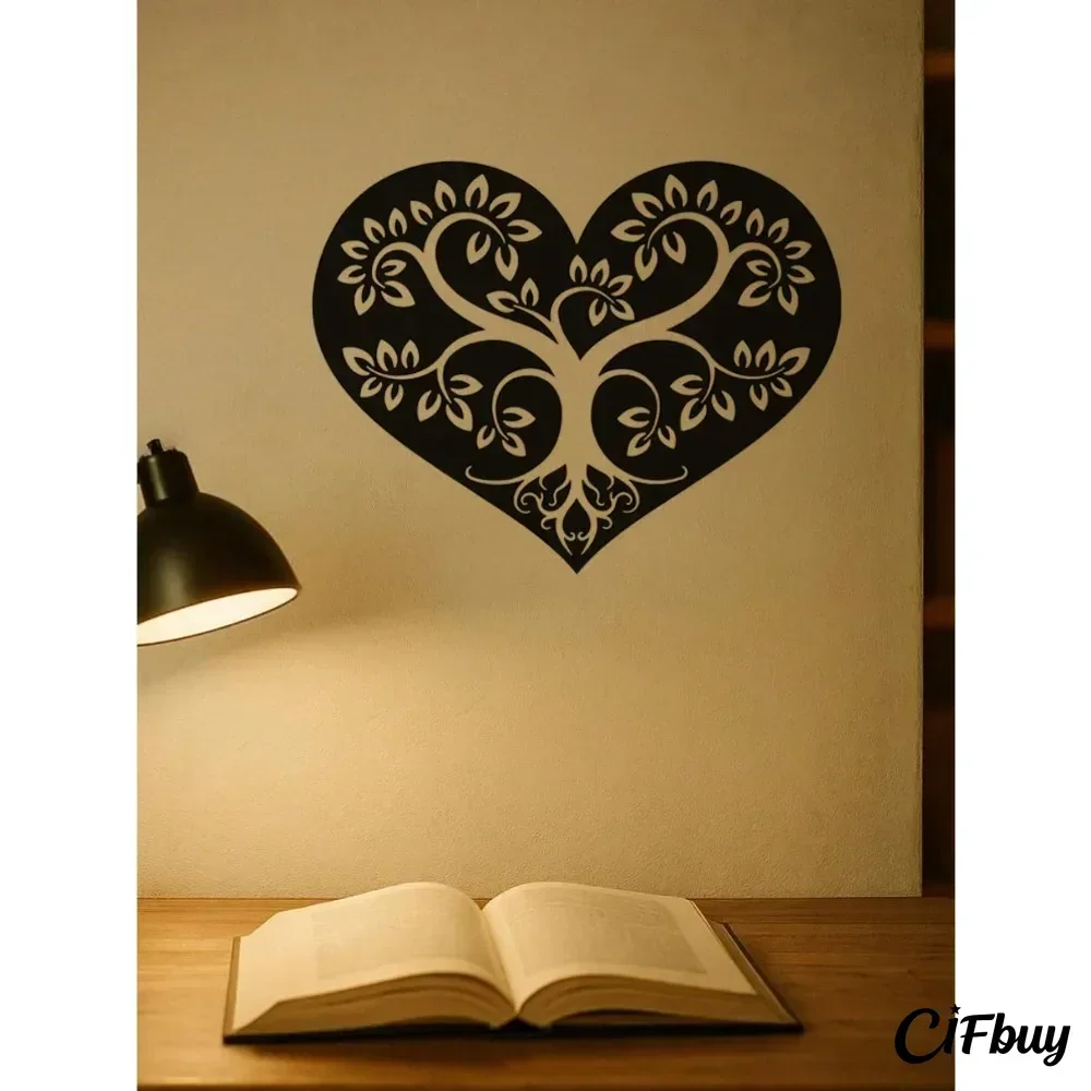 CIFBUY Black Heart Floral Metal Wall Art Iron Hanging Sculpture Vintage Valentine Home Garden Decor Ornament Gift Rustic Style
