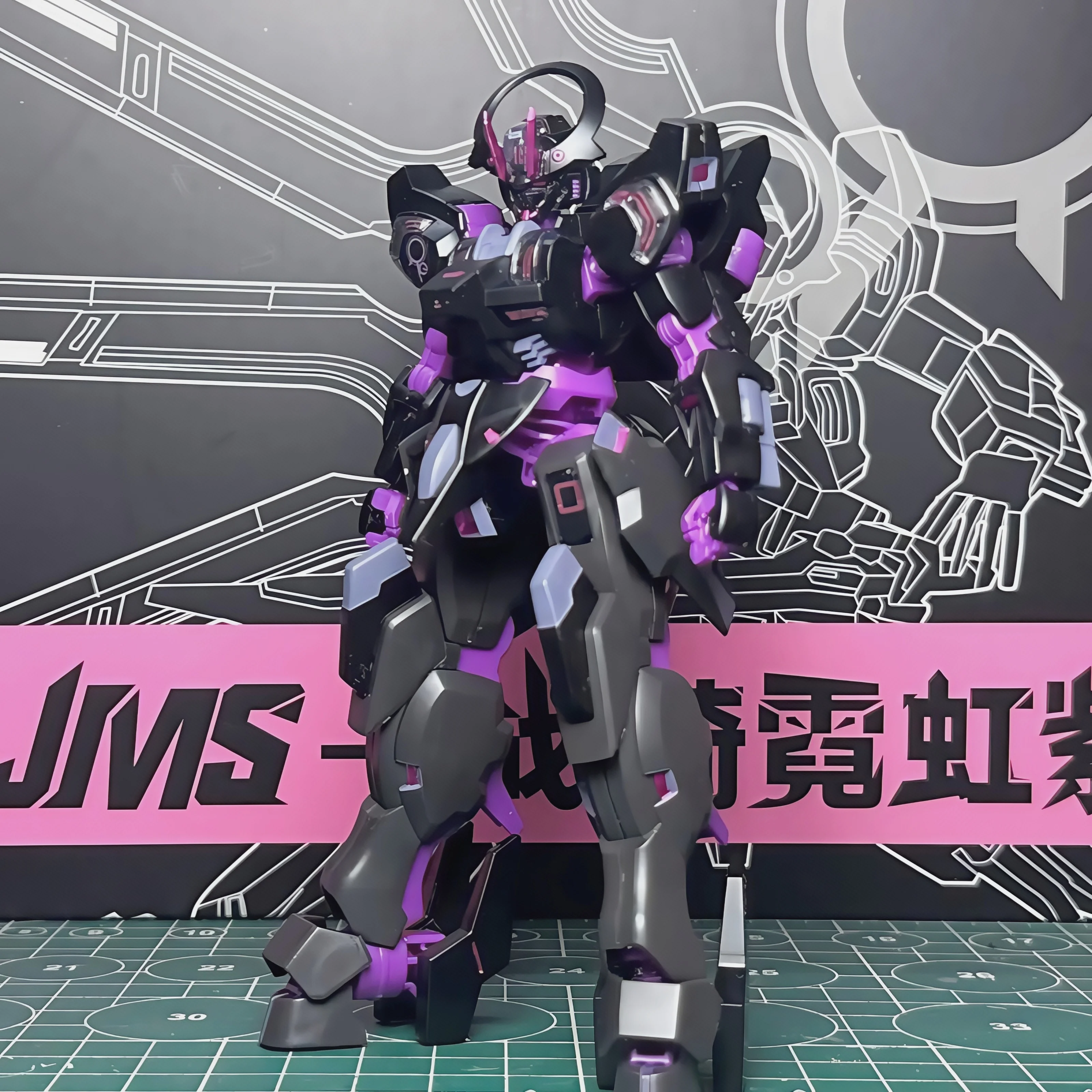 Hot Jimoshe Jms 모델 Hg 1/144 Schwarzette 네온 퍼플 조립 모델 고품질 소장 로봇 키트 모델 어린이 장난감 선물