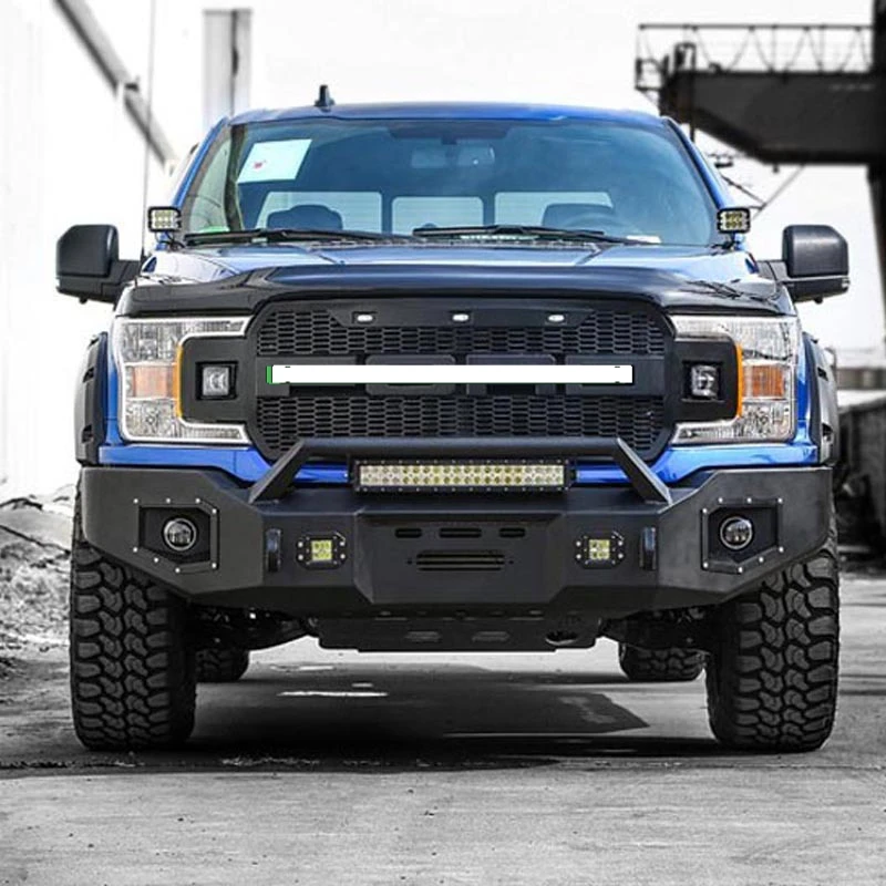 Applicable to 15-20 Years Ford Raptor F150 Competitive off-Road Front Anti-Collision Bumper Can Press Winch Bar
