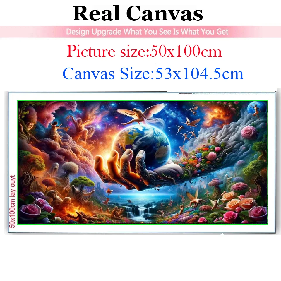 The Palm of the Hand Earth Landscape 5D Large Diamond Mosaic New 2025 5D DIY Diamond Painting Cross Stitch Kits Home Decor