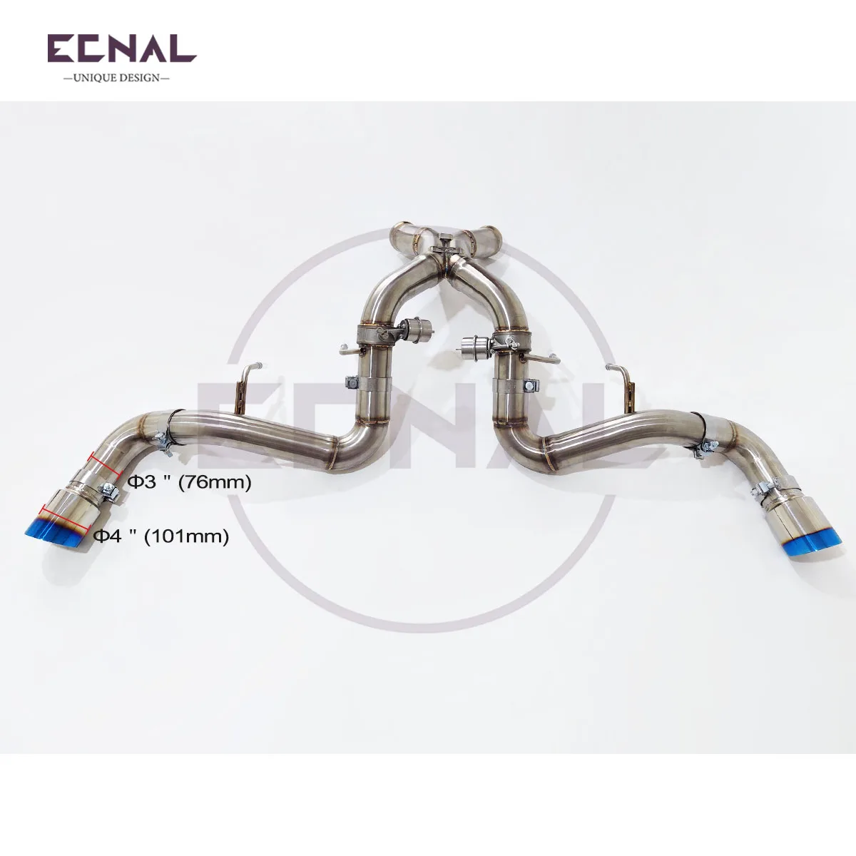 Ecnal Exhaust Gintani Axle-back Pipe with Valve for Mclaren 540c 570s 570gt 3.8T 2015-2019 SS304 Car Sport Exhaust System