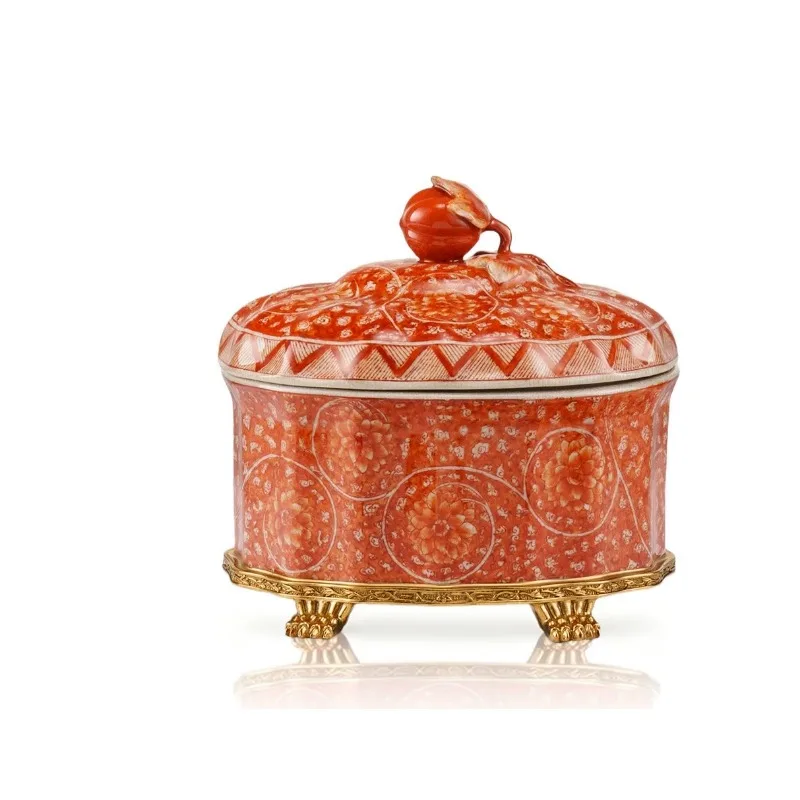 High-end handmade colored glaze decorative jar, desktop entrance key, jewelry bracelet, storage ornament.
