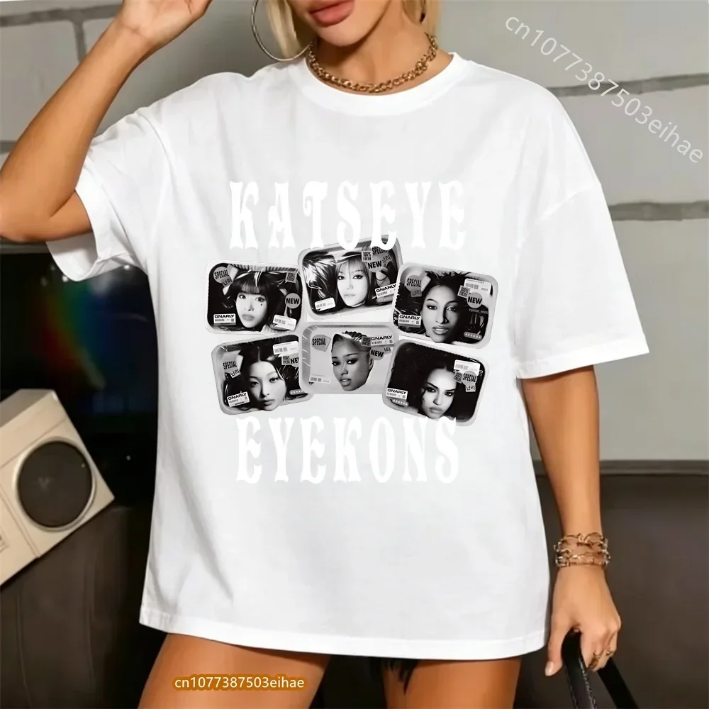 Casual Cotton Oversized Tees Kpop Pop Music Girl Group Katseye Graphic Print Korean Aesthetic Fashion Tops For Men Women Kids