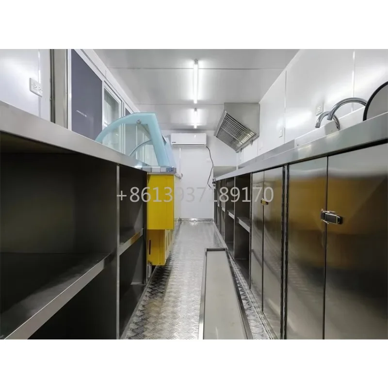 هوت دوج الصين الغذاء شاحنة امتياز مقطورة شوارما شاحنات الغذاء المتنقلة الشارع سريع تقديم الطعام فان شاحنة الغذاء مجهزة بالكامل #5