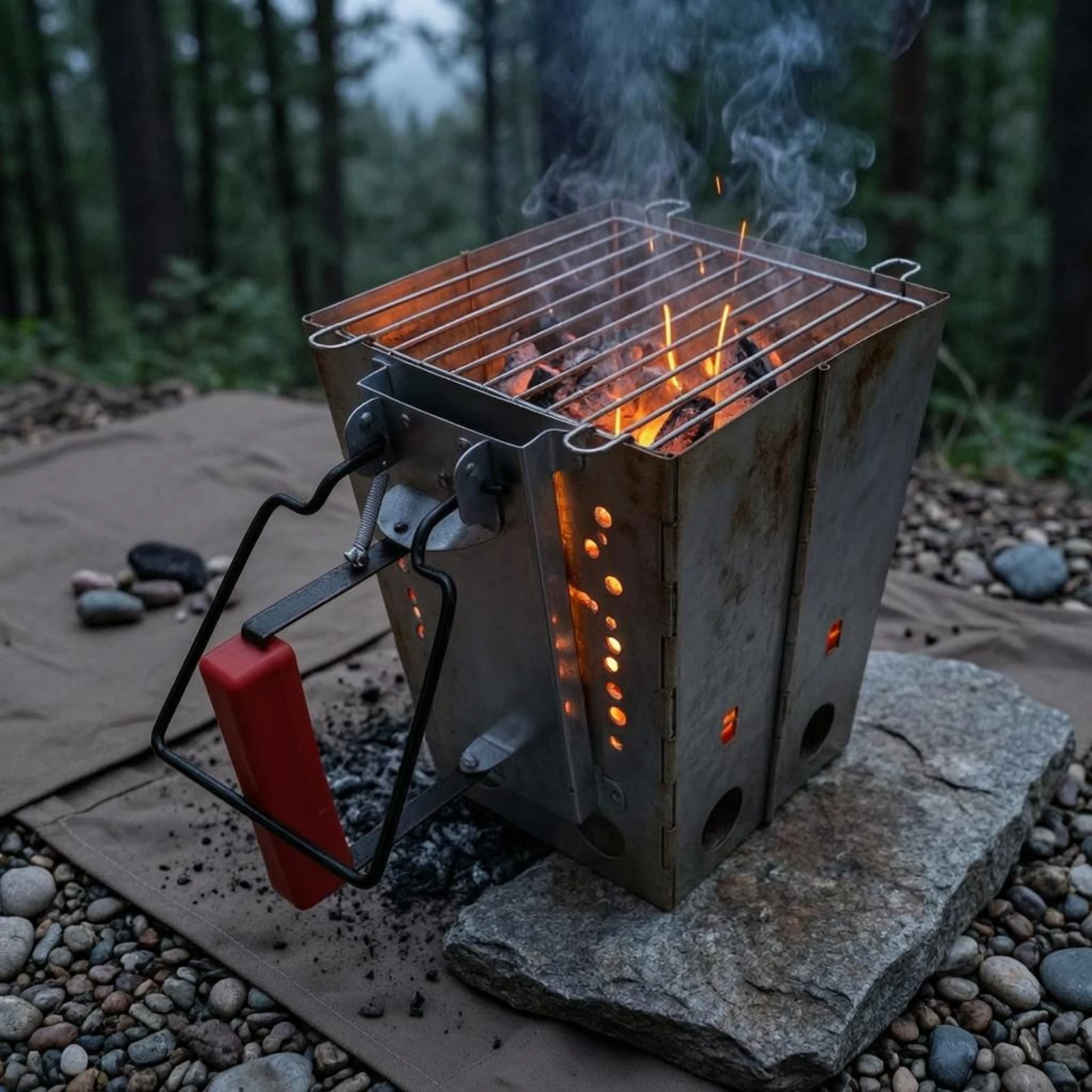 Allume-charbon en acier pliabl - Charcoal Chimney Starter avis et prix