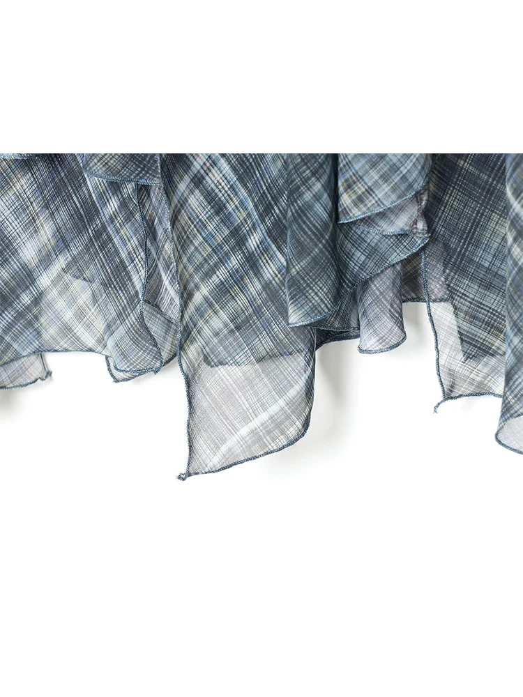 Jupes à carreaux Vintage pour femmes, mode rue, taille haute, mi-longue irrégulière, printemps été, vêtements Chic décontractés pour dames, 2026