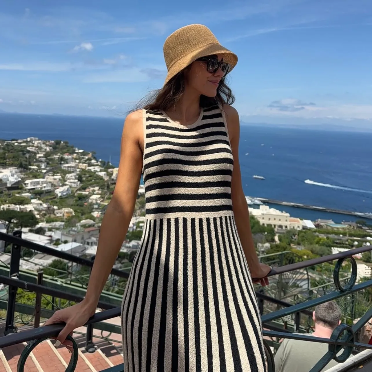 

PB&ZA2025striped round neck sleeveless dress casual comfortable hip long skirt vest skirt summer new women's clothing