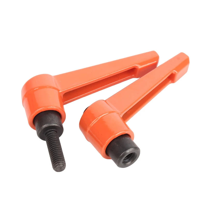 M5 M6 M8 M10 M12 Orange Clamping Lever Machinery Adjustable Handle Clamping Handle Screws Bolt Locking External Male Thread Knob