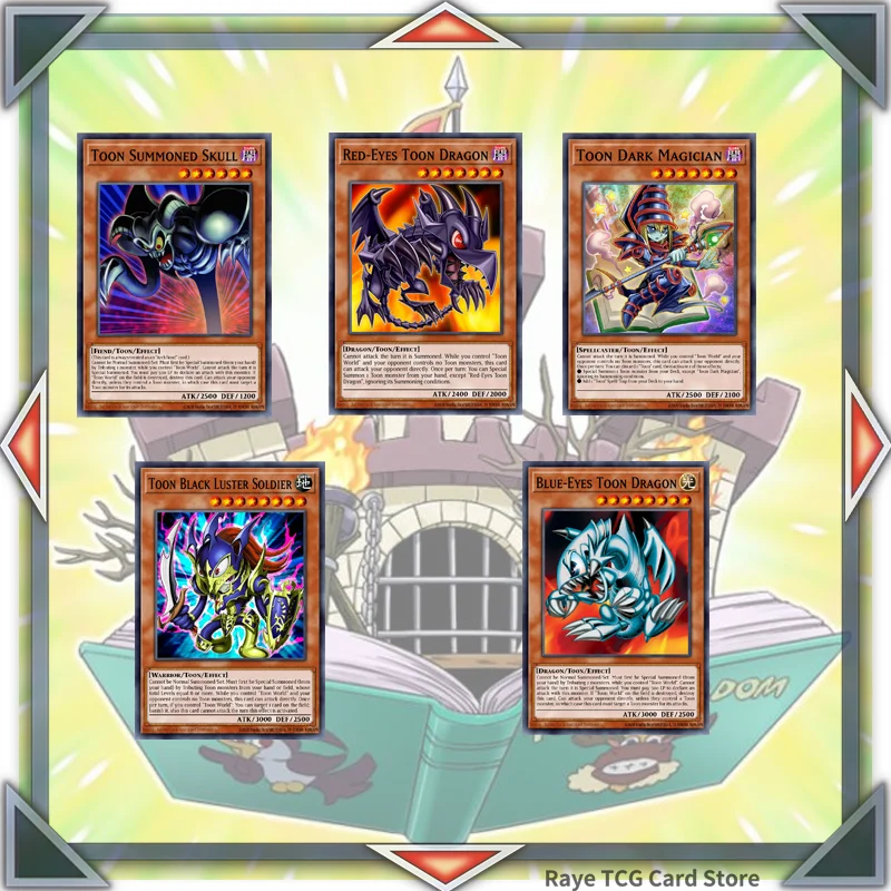 40PCS Cartoon Toon World Yugioh Card Game Deck Easy Play Not Original Master Duel DIY Deck MD