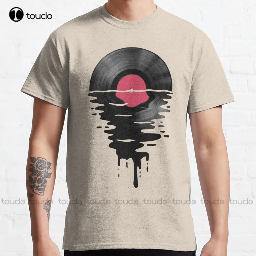 Vinyl Lp Music Record Sunset  Red Classic T-Shirt T Shirts For Men Fashion Custom Aldult Teen Unisex Digital Printing Tee Shirt