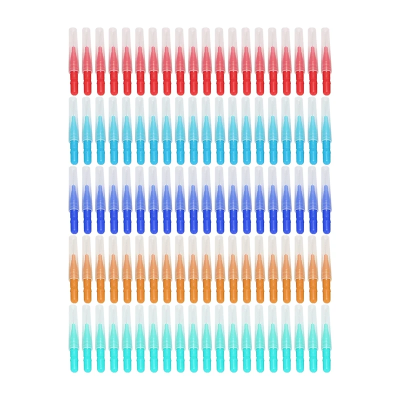 100Pcs Interdental Brush Teeth Soft  Picks Tooth Floss Interdental Brush Refill  Toothpick Cleaners