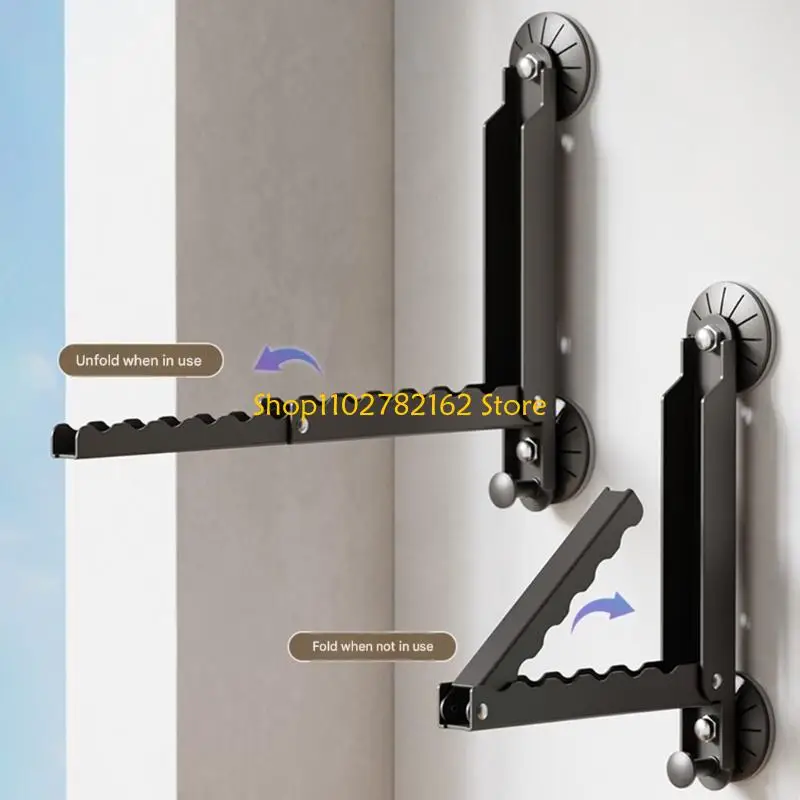 547B Suction Cup Clothes Hanging Rack Saving Space Hanging Clothes Drying Rack