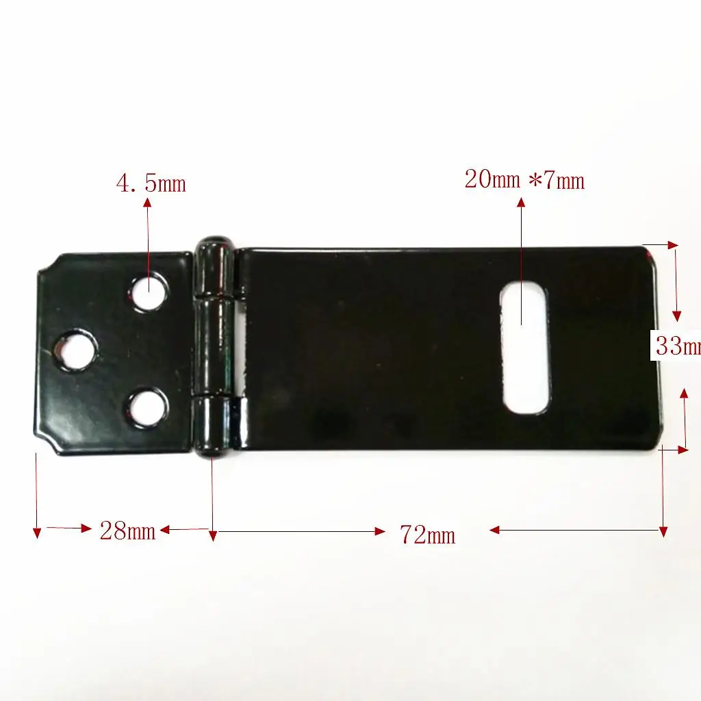 Picture 6: Black Iron Door Hasp Staple Compact Shed Latch Lock Padlock Clasp Security Strap for Sheds