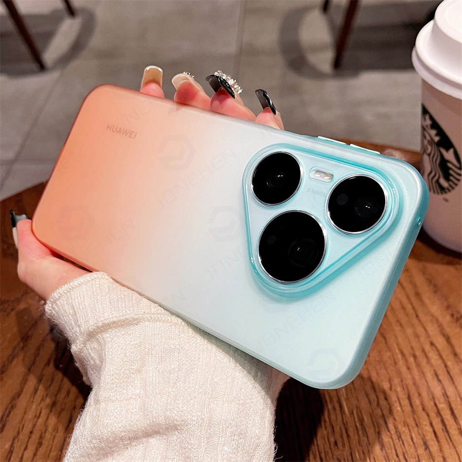 Huawei Pura 70 - Simple Matte TPU Gradient Color Translucent