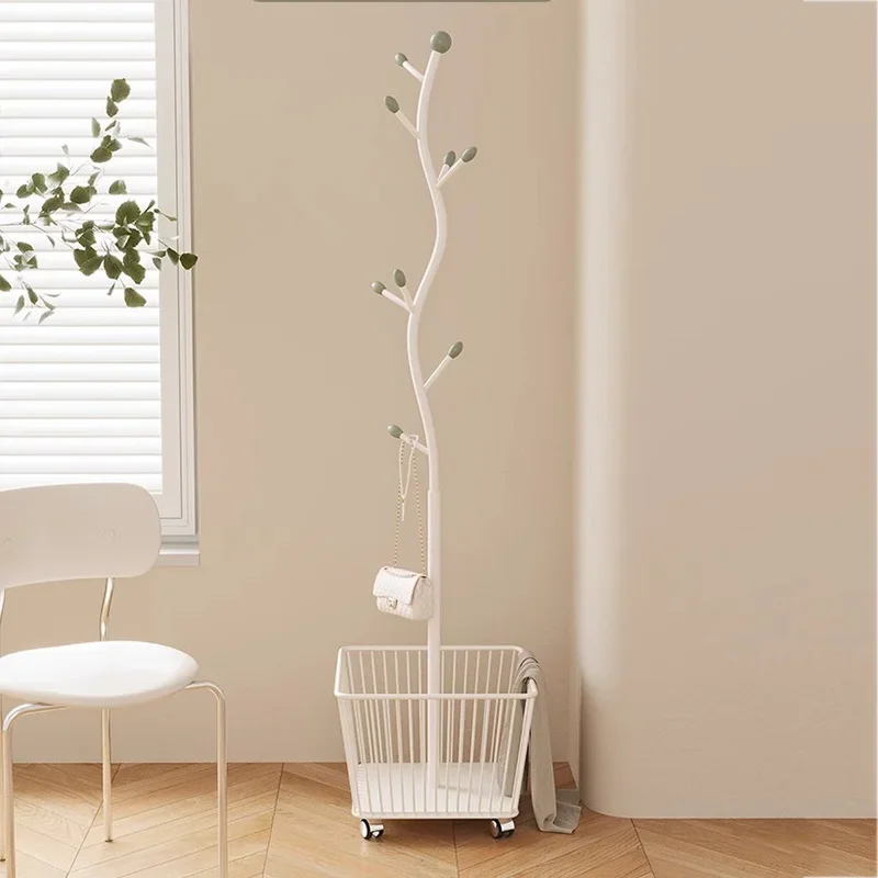 Simple Metal Pulley Clothes Rack Steel Wheel Lamp Tree Living Room Coat Hanger Organizer Storage Tendedero De Ropa Furniture