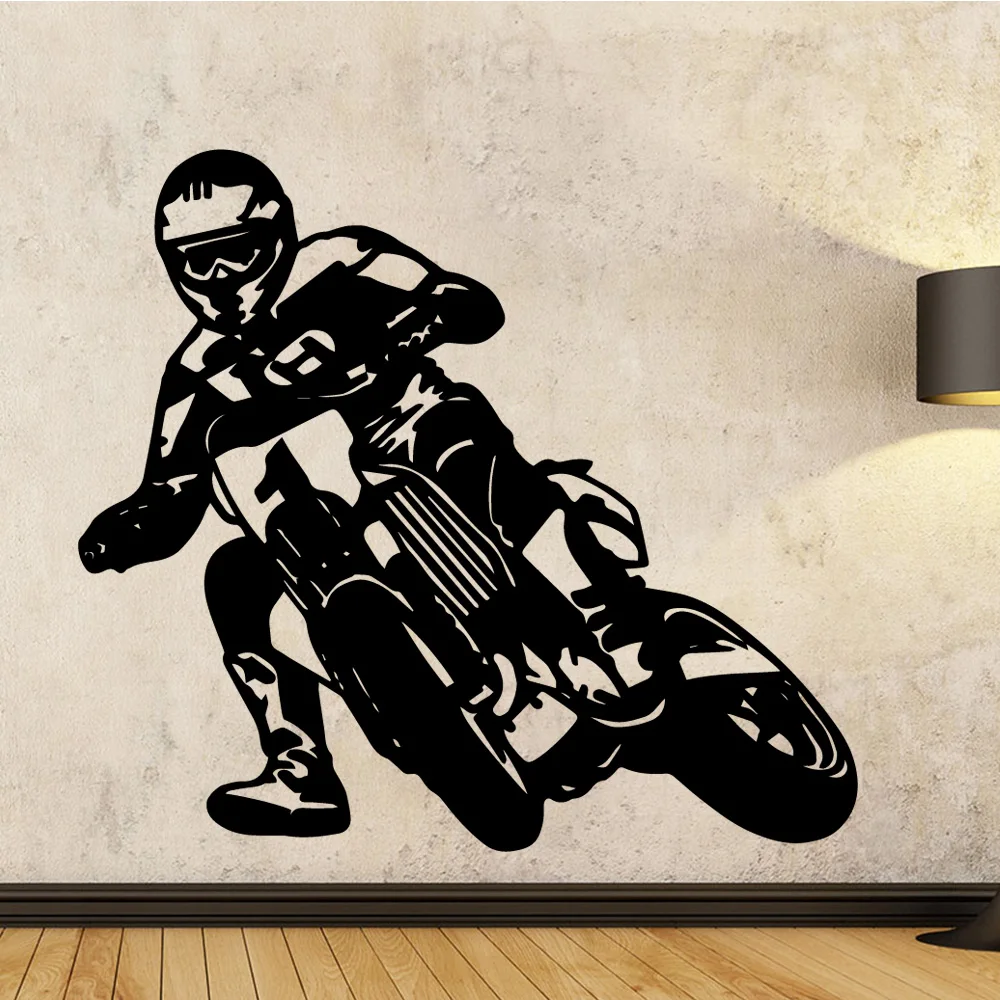 Exciting Motorcycle Sport Wall stickers Self Adhesive Vinyl Wallpaper For Living Room Home Decor Wall Decal Mural