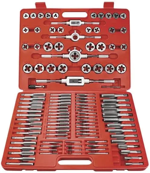 

110 Piece Tap and Die Set (SAE & METRIC) Threading Tool Kit with Storage Case, Rethreading Kit for Precision Work