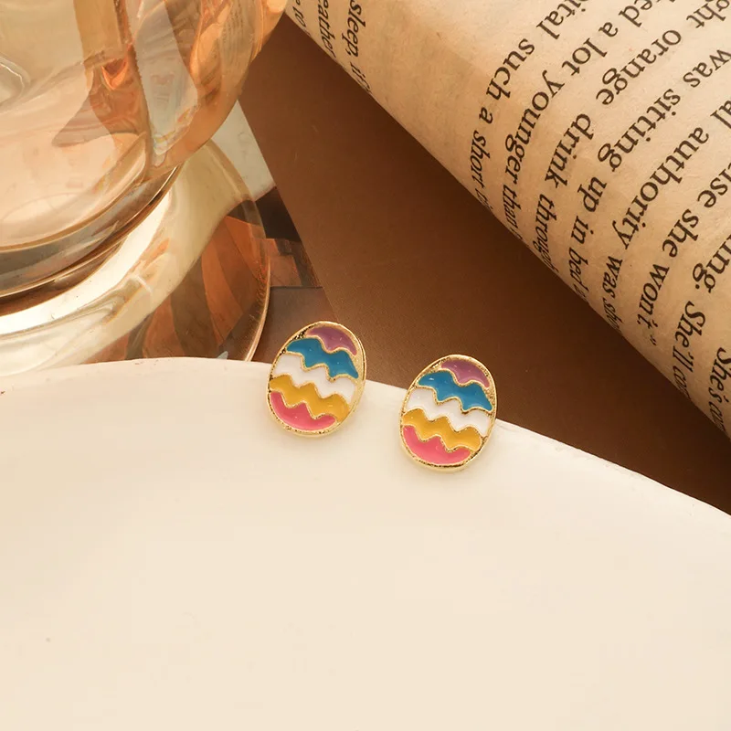 عيد الفصح شين البيض الكرتون الأذن الكفة الاسمية Faion مجوهرات سبيكة هندسية القرد المرأة الأذن ترصيع تصميم احتفالي عبر الحدود