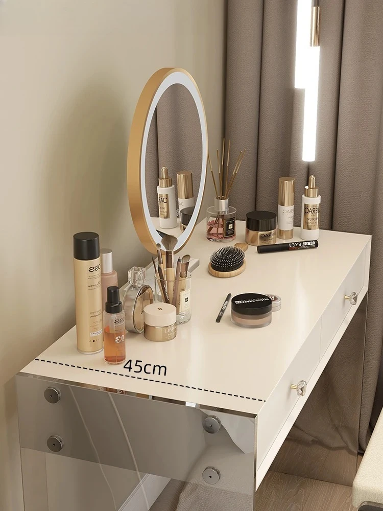 Acrylic dresser bedroom Internet celebrity light luxury suspension feeling master bedroom end of bed cream wind makeup table