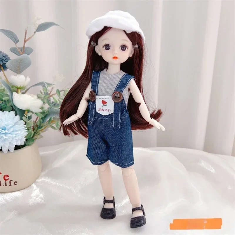 Alto valor 6 pontos 30cm bonito bebê pequena princesa conjunto 20 articulações menina bjd presente de aniversário bola articulada boneca roupas