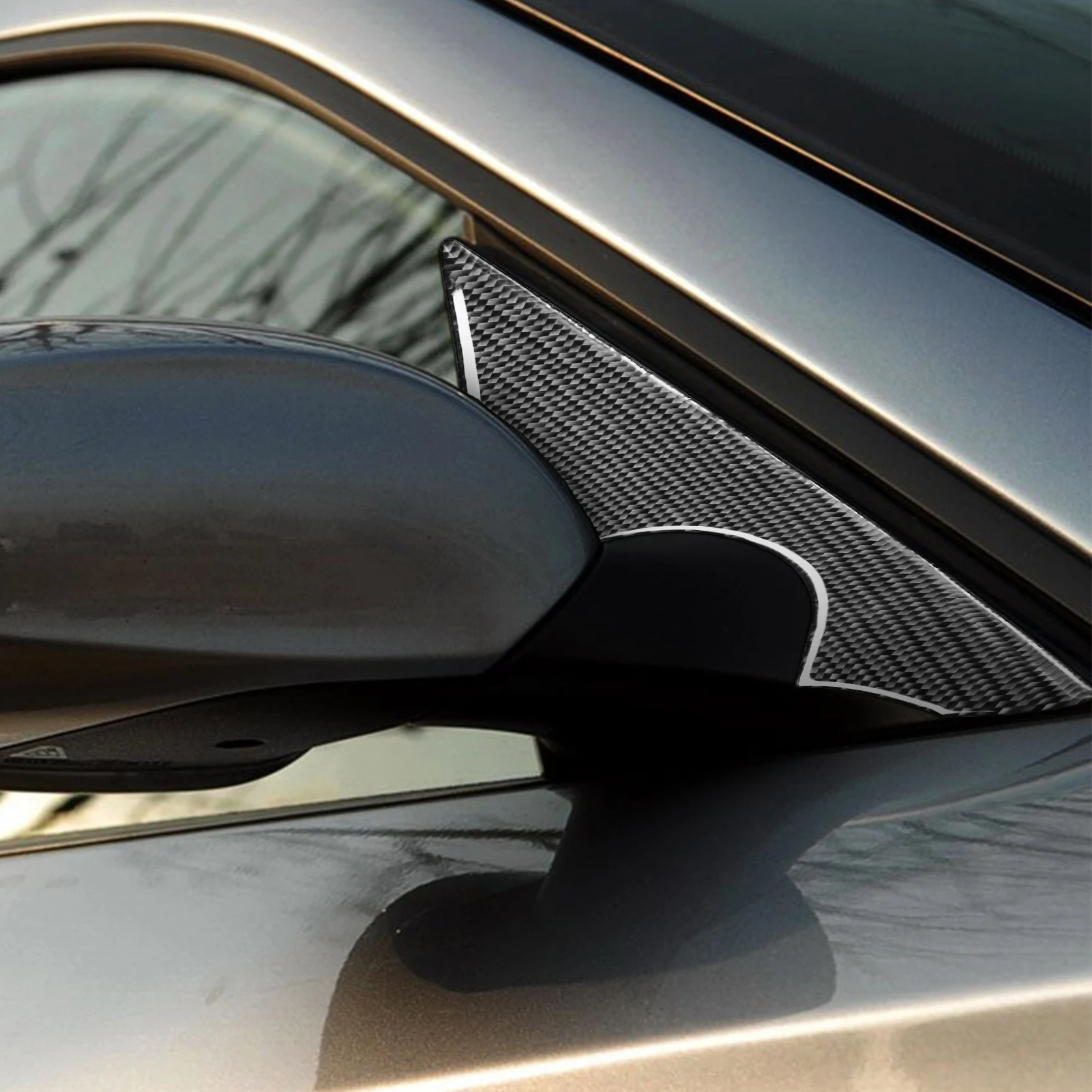 For BMW Z4 E85 2003-2008 Carbon Fiber Rear View Mirror A-Pillar Triangle Panel Car Accessories Interior Decorative Stickers - view 4