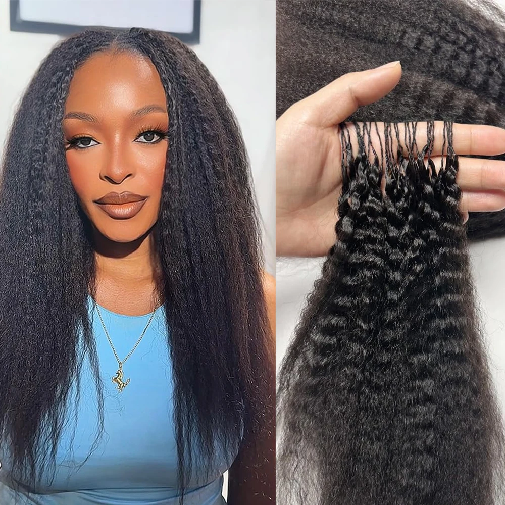 

Натуральные прямые волосы для наращивания Kinky Straight Feather Crochet, натурального цвета, предварительно разделенные, без узлов, с невидимым креплением, для женщин.