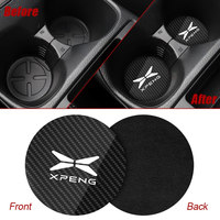 2Pcs Leather Car Water Cup Pad Anti Slip Cup Coaster Mat for Xiaopeng Xpeng G6 G7 G9 X9 P7 P7i P5 MONA M03 G3 2025 Accessories