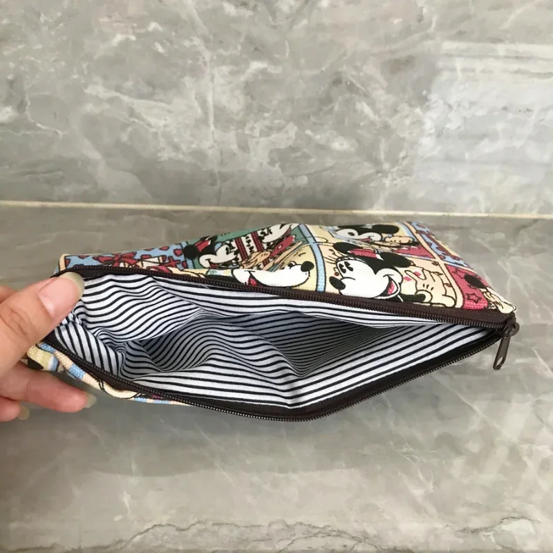 ديزني ميكي ماوس حقيبة مستحضرات التجميل المرأة الكرتون قماش مخزن للمكياج الحقيبة السفر المنظم حقيبة أدوات الزينة جيب للفتيات الهدايا #4