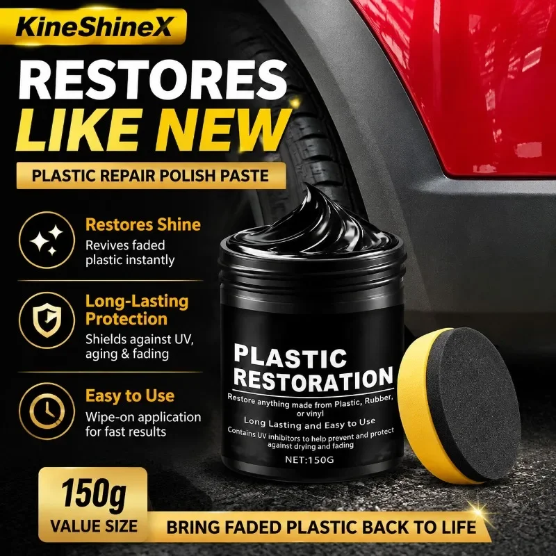 Auto Plastic Restorer Polishing Paste 150g Tire Interior Bumper Gloss Preservative Agent for Vehicle Outer Panel Renovation