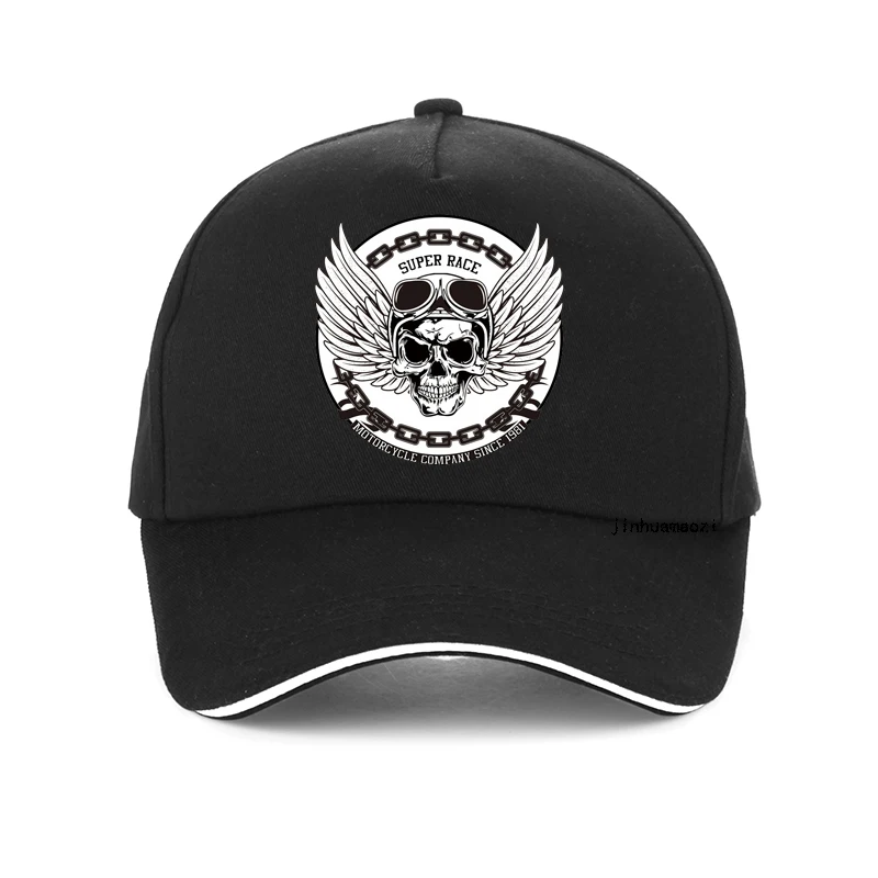 

Fashion super race Motorcycle Baseball cap men motorcycle company since 1981hip hop cap Summer Winged Skull Punk hats