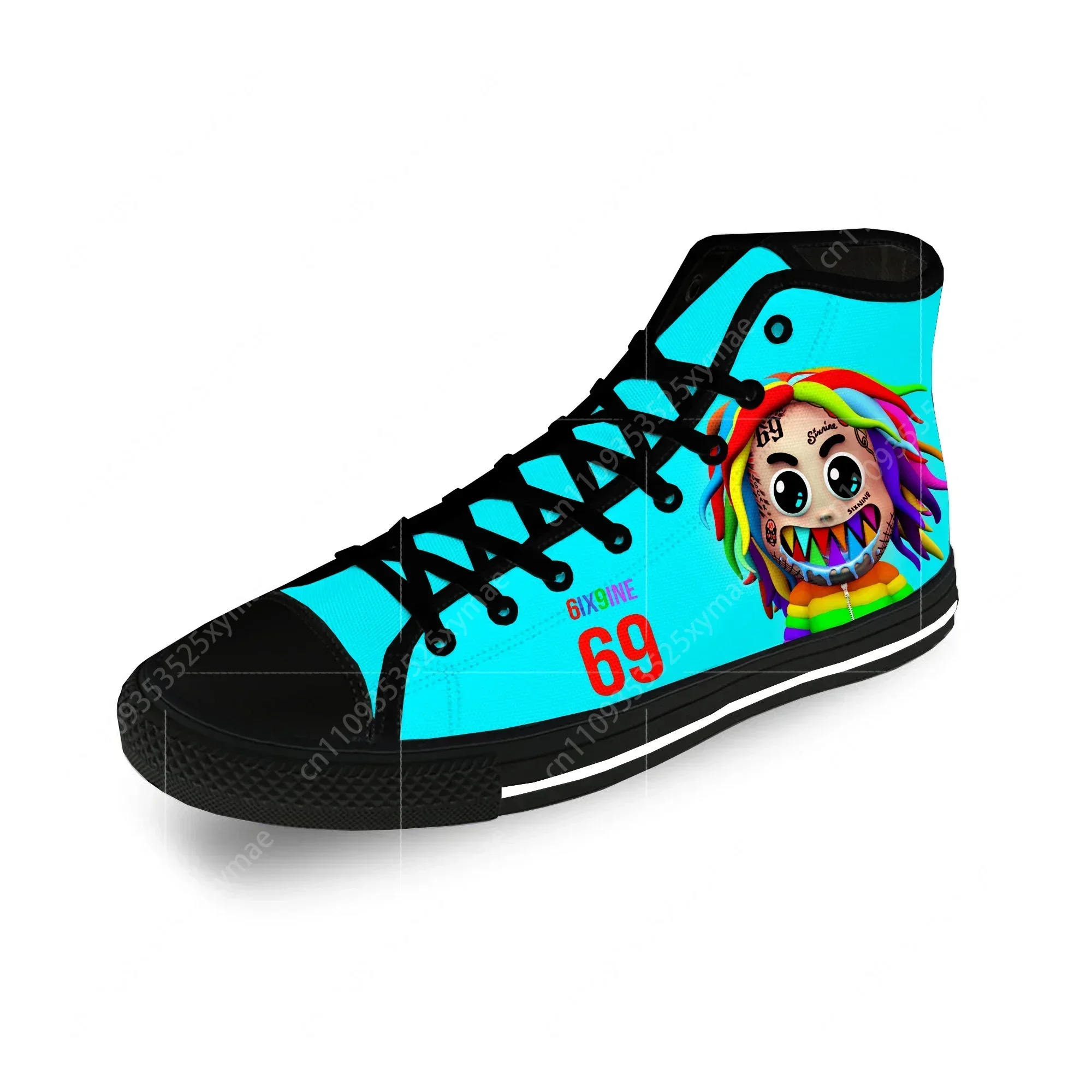 

6IX9INE Hip Hop Rapper Rap Music Casual Cloth Fashion 3D Print High Top Canvas Shoes Men Women Lightweight Breathable Sneakers