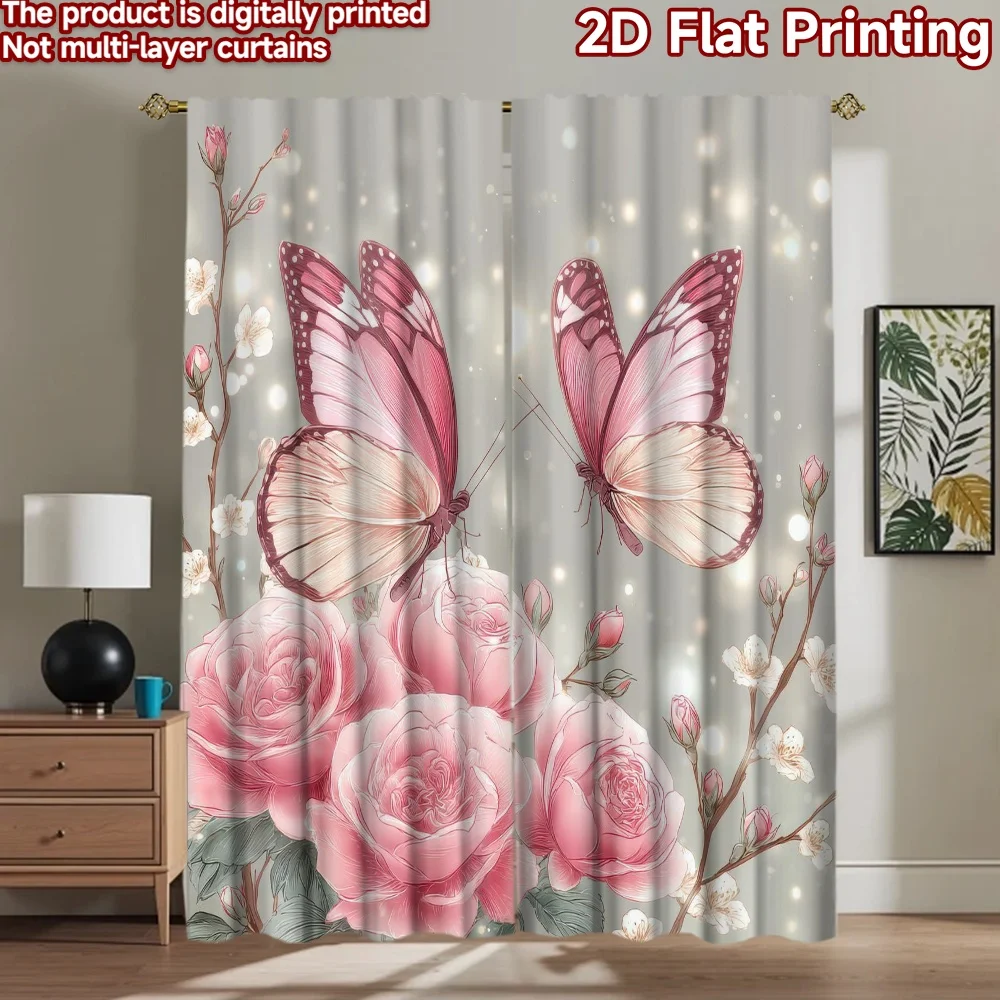 

1pc 2D flat Photography Backdrop Popular Party Party Backdrop Butterflies and Roses 100% Polyester Birthday Party Perfect for