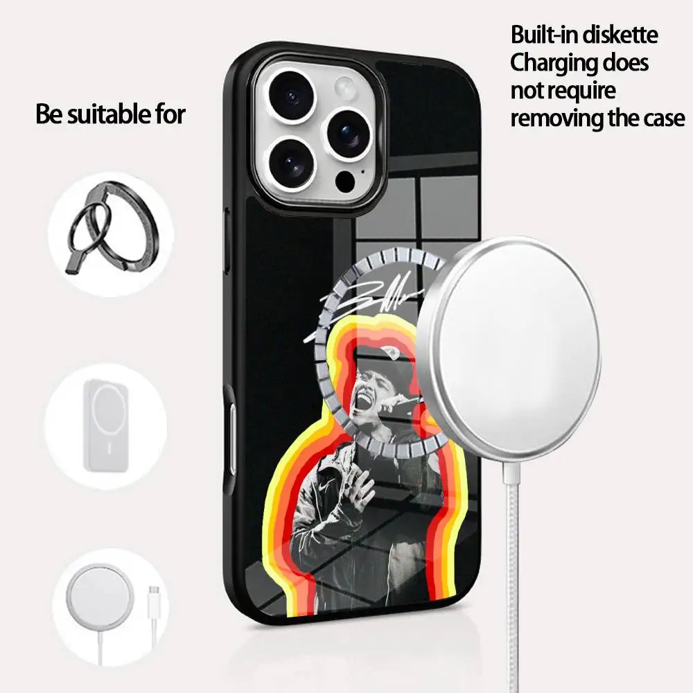 

B-Bruno Mars Phone Case For IPhone 16 15 14 13 12 11 Pro Max Plus Mini Magsafe Mirror Wireless Magnetic Cover